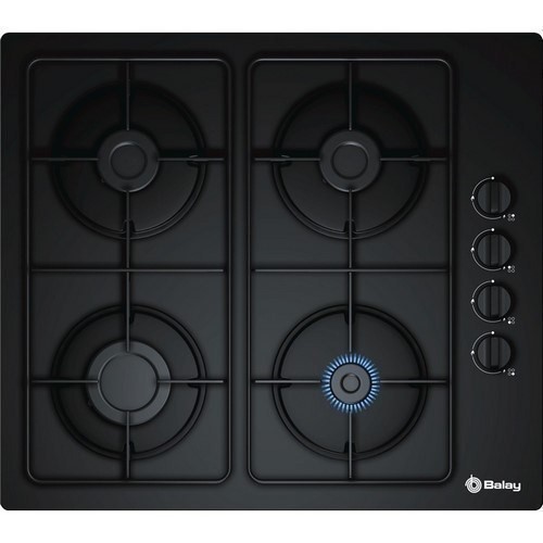 PLACA BALAY 3ETG464MB 4F CRISTAL GAS NEGRA